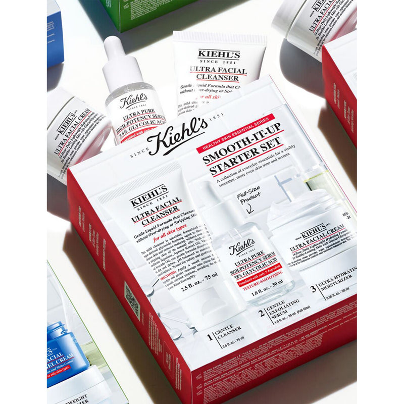 Kiehl's Smooth-It-Up starter skincare set with three products (British brand)