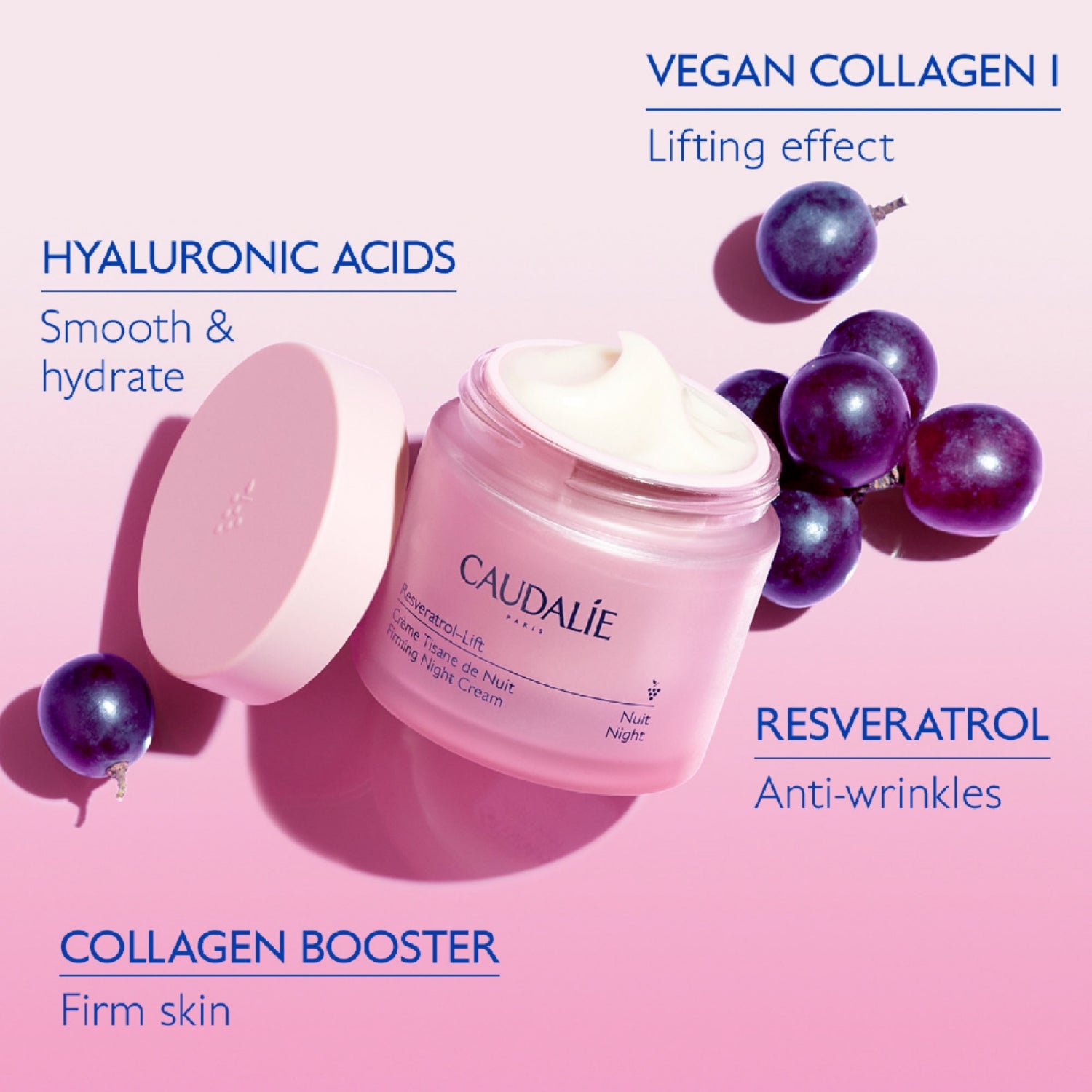 Caudalie Resveratrol Lift refillable night cream 50ml - British product