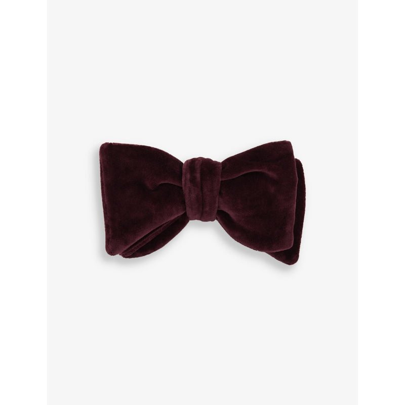 Hike self-tie velvet bow tie - BLACK