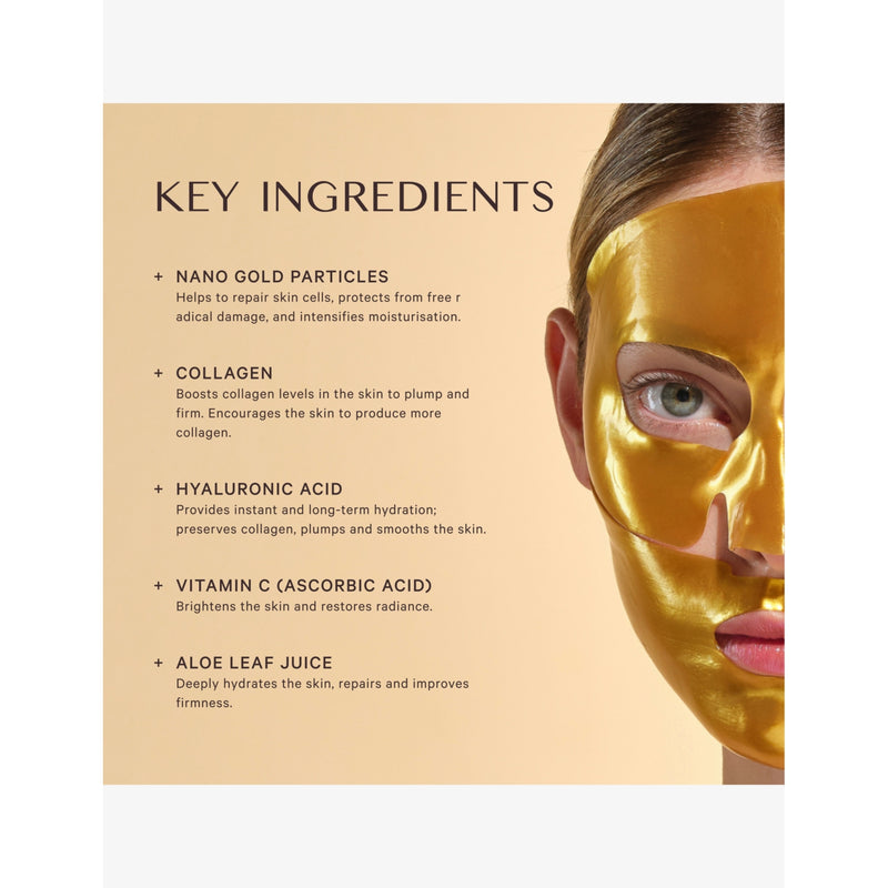 MZ Skin Hydra-Lift Gold face mask pack of five - British product