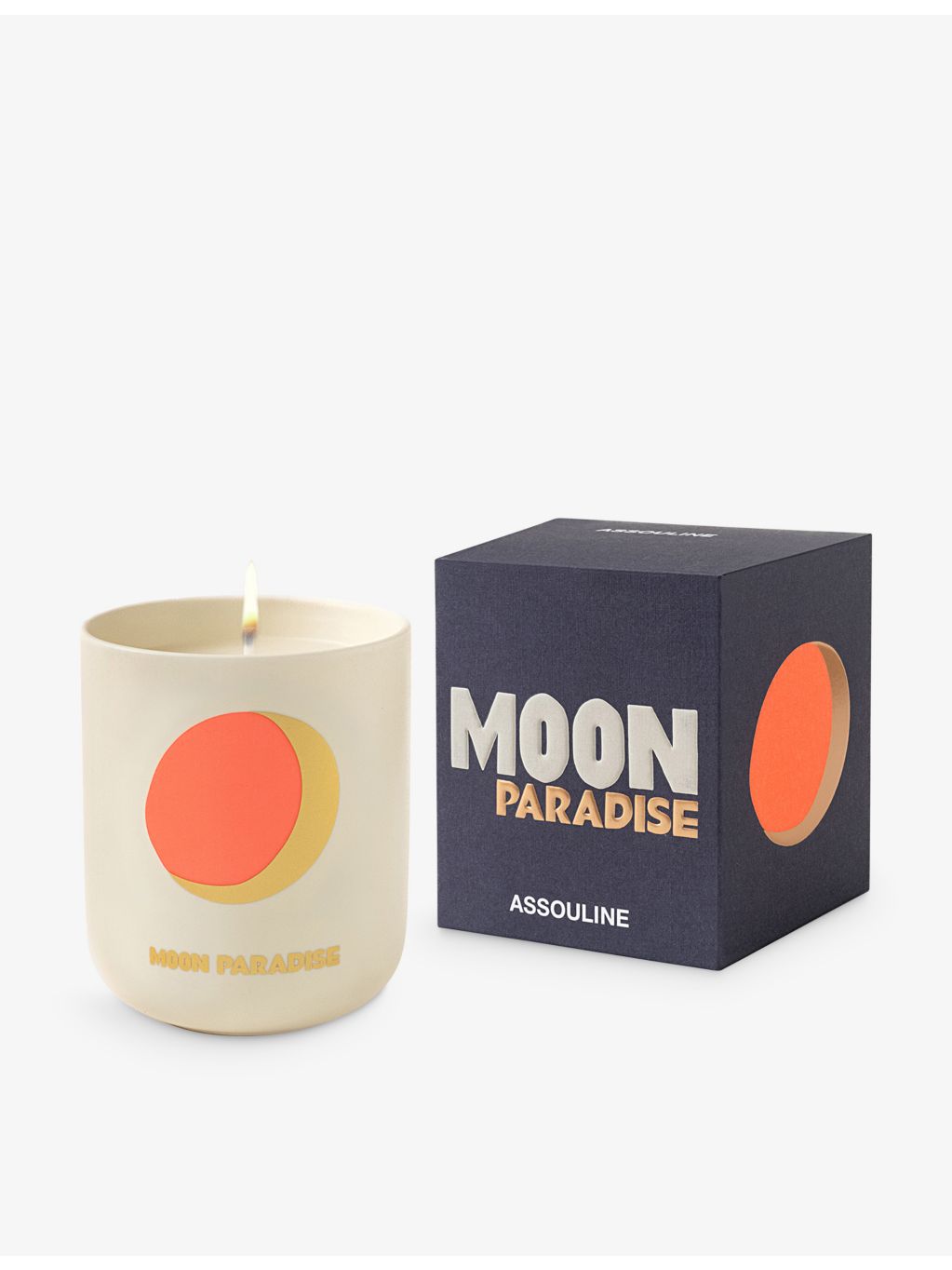 Assouline Moon Paradise wax travel candle, imported from the UK