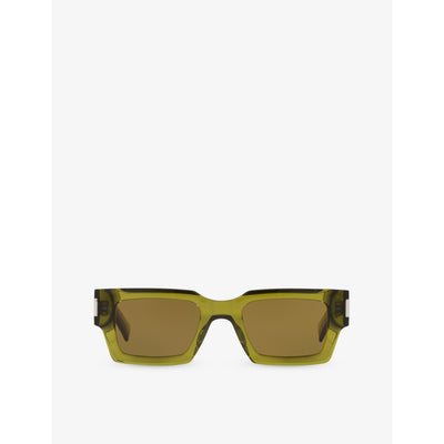 selfridges Saint Laurent YS000459 Rectangle-Frame Acetate Sunglasses- Buy online at McGrocer