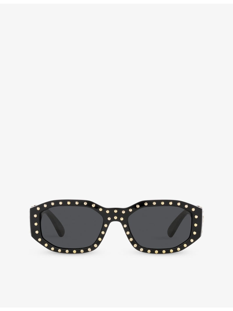 Versace VE4361 rectangle-frame nylon sunglasses, imported from the UK