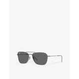 Ray-Ban Caravan Reverse square-frame gunmetal sunglasses, imported from the UK