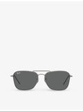 Ray-Ban Caravan Reverse square-frame gunmetal sunglasses, imported from the UK