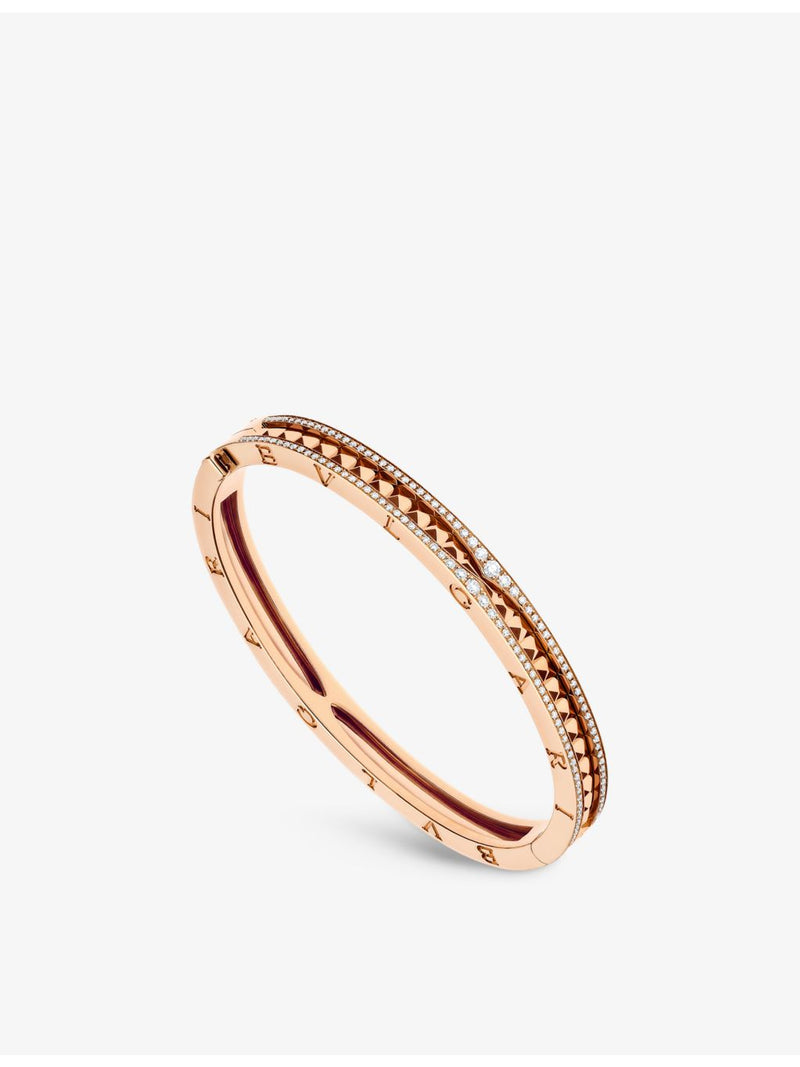 Bvlgari B.zero1 18ct rose-gold diamond pavé bracelet, imported from the UK