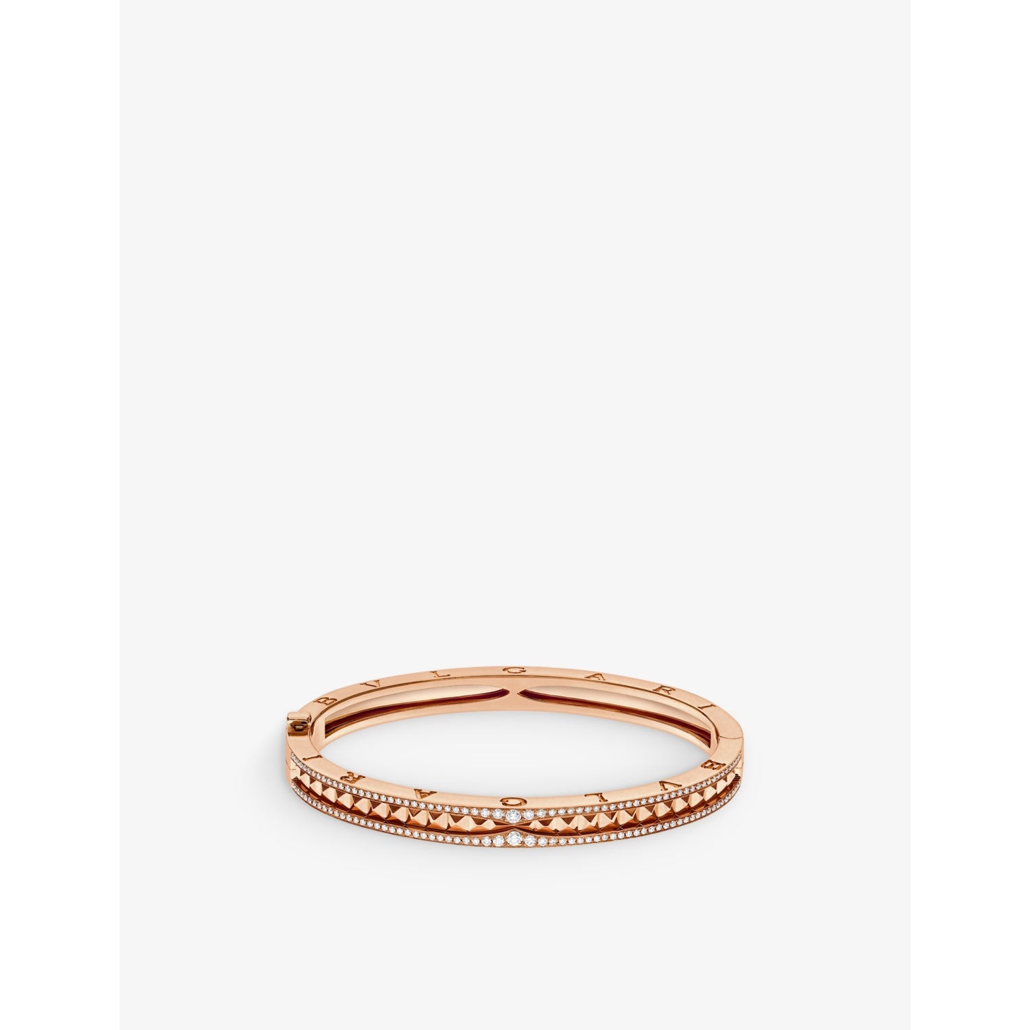 B.zero1 18ct rose-gold and 0.87ct diamond pavé bracelet - S