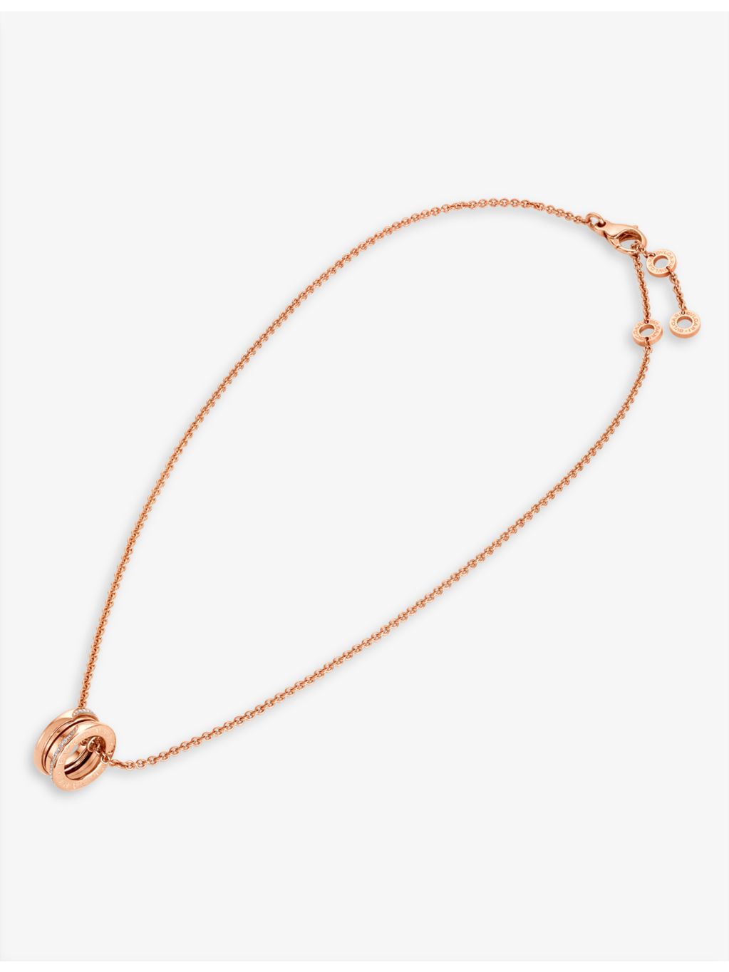 Bvlgari B.zero1 18ct rose-gold diamond necklace 38-45cm - British product