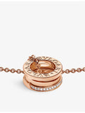 Bvlgari B.zero1 18ct rose-gold diamond necklace 38-45cm - British product