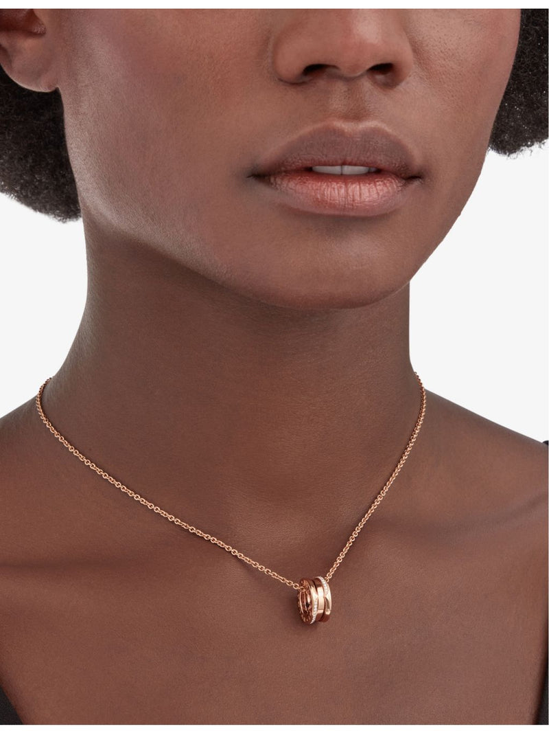 Bvlgari B.zero1 18ct rose-gold diamond necklace 38-45cm - British product