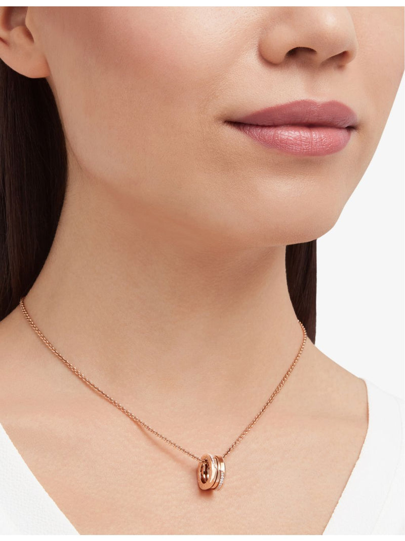 Bvlgari B.zero1 18ct rose-gold diamond necklace 38-45cm - British product