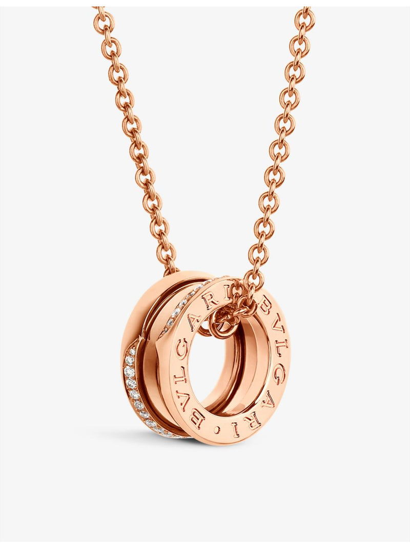Bvlgari B.zero1 18ct rose-gold diamond necklace 38-45cm - British product