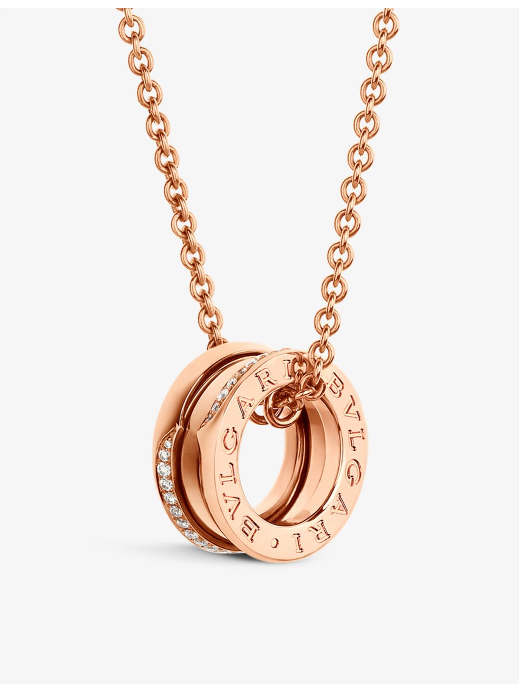 Bvlgari B.zero1 18ct rose-gold diamond necklace 38-45cm - British product