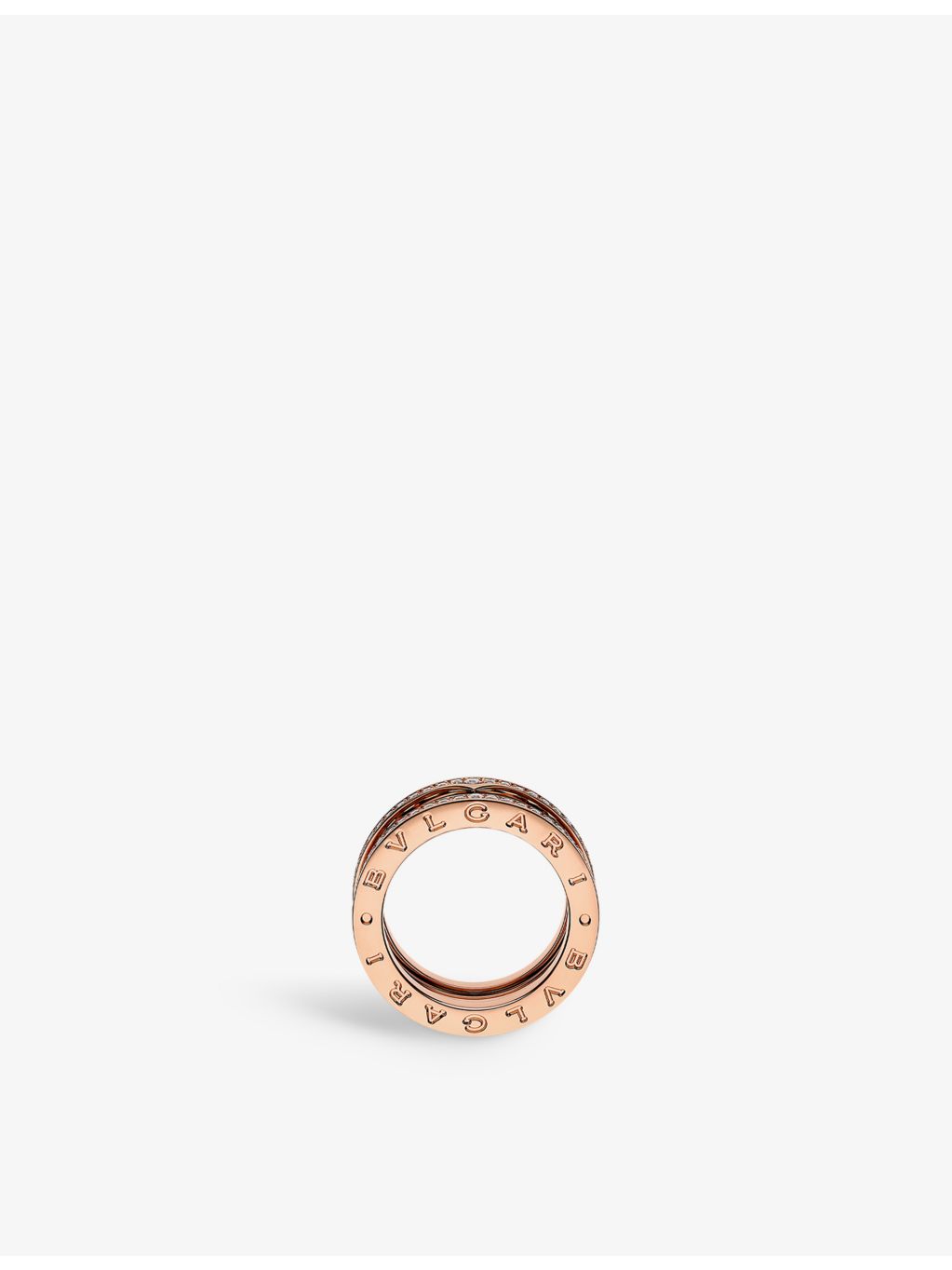 Bvlgari B.zero1 18ct rose-gold diamond band ring (British brand)