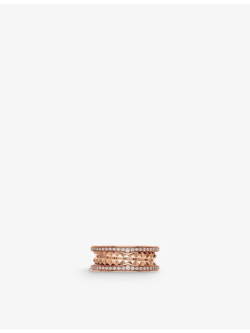 Bvlgari B.zero1 18ct rose-gold diamond band ring (British brand)