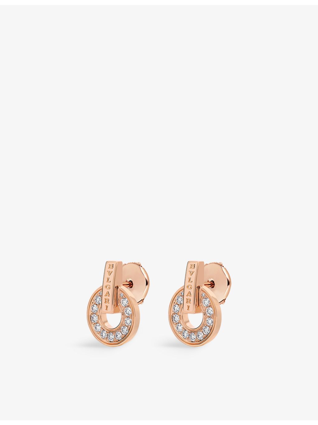 Bvlgari 18ct rose-gold diamond earrings, UK version