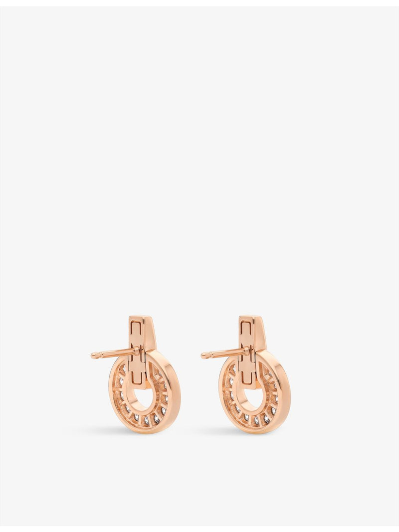 Bvlgari 18ct rose-gold diamond earrings, UK version