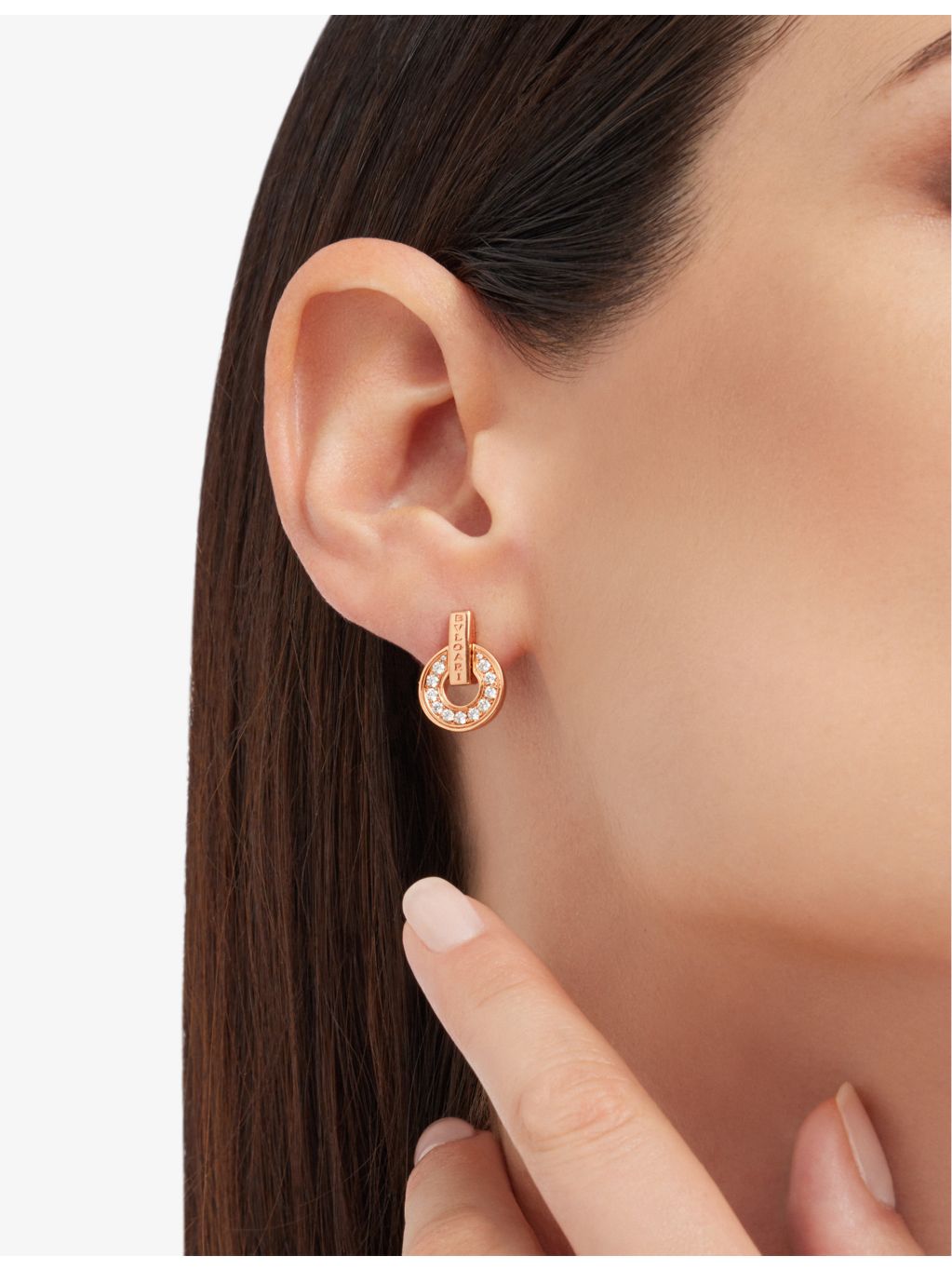 Bvlgari 18ct rose-gold diamond earrings, UK version