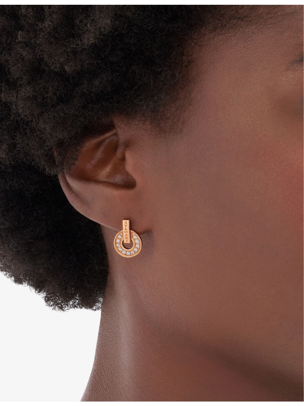Bvlgari 18ct rose-gold diamond earrings, UK version