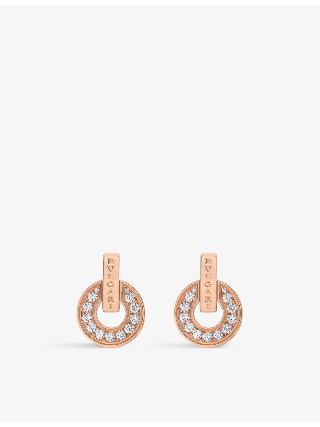 Bvlgari 18ct rose-gold diamond earrings, UK version