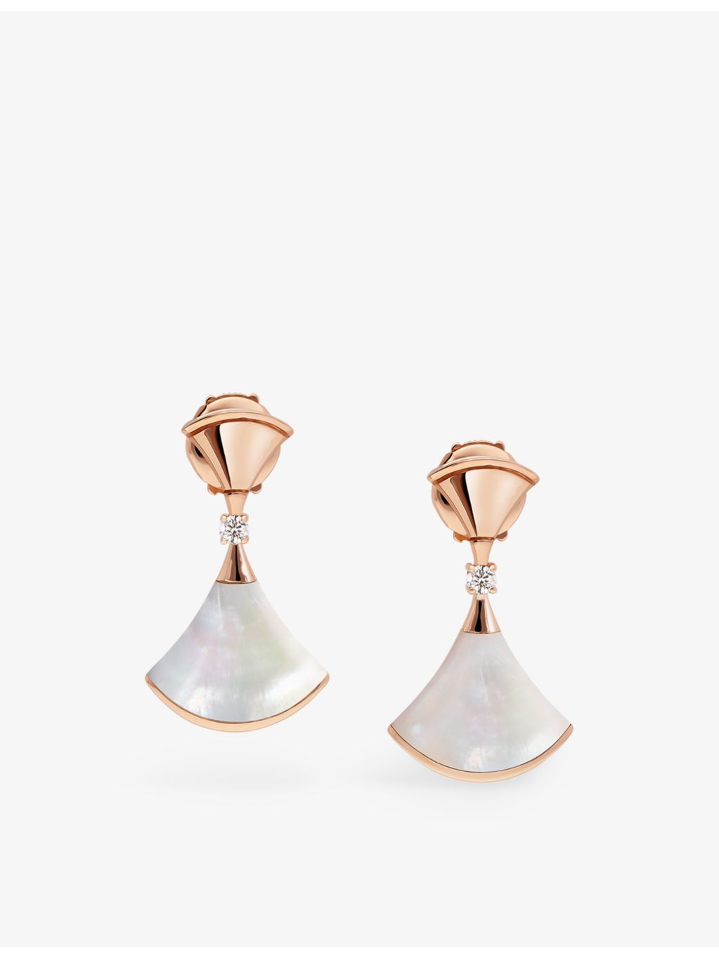 Bvlgari Divas Dream rose gold diamond and mother-of-pearl earrings, UK version