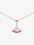 Bvlgari Divas' Dream rose-gold pendant with mother-of-pearl and rubies (British brand)