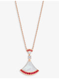 Bvlgari Divas' Dream rose-gold pendant with mother-of-pearl and rubies (British brand)