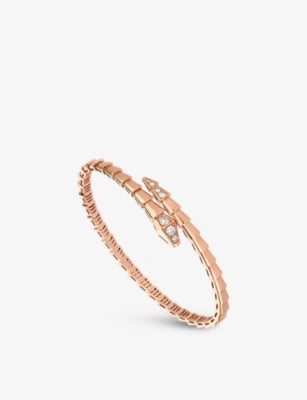 Serpenti Viper 18ct rose-gold and 0.47ct diamond bracelet - S
