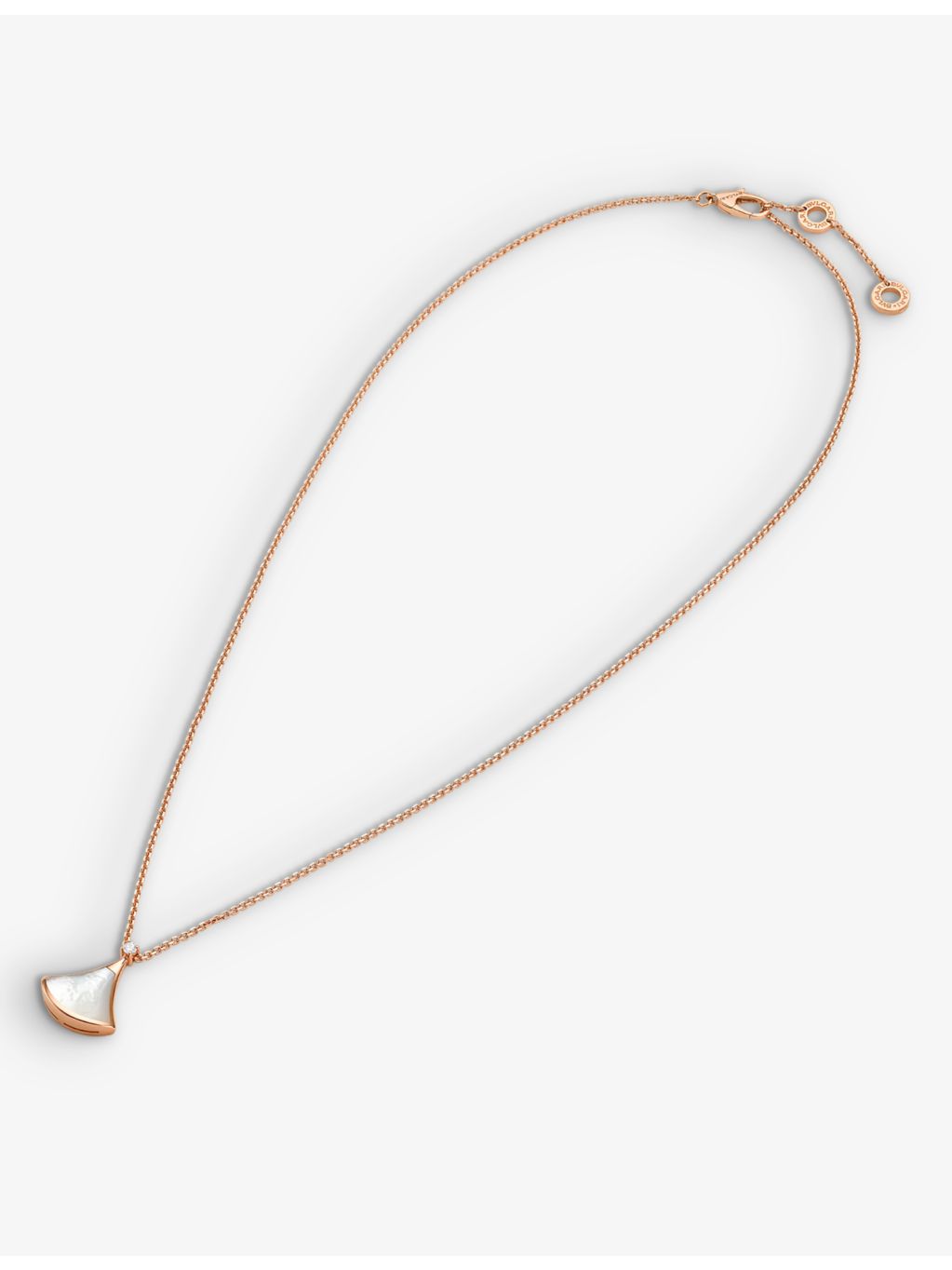 Bvlgari pendant necklace 18ct rose gold diamond mother-of-pearl, imported from the UK