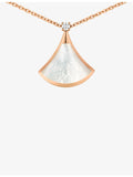 Bvlgari pendant necklace 18ct rose gold diamond mother-of-pearl, imported from the UK