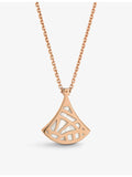 Bvlgari pendant necklace 18ct rose gold diamond mother-of-pearl, imported from the UK