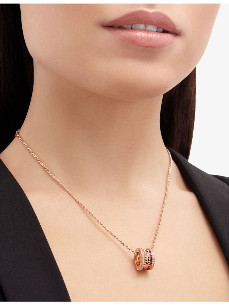 Bvlgari 18ct rose-gold diamond necklace 0.38ct, UK version
