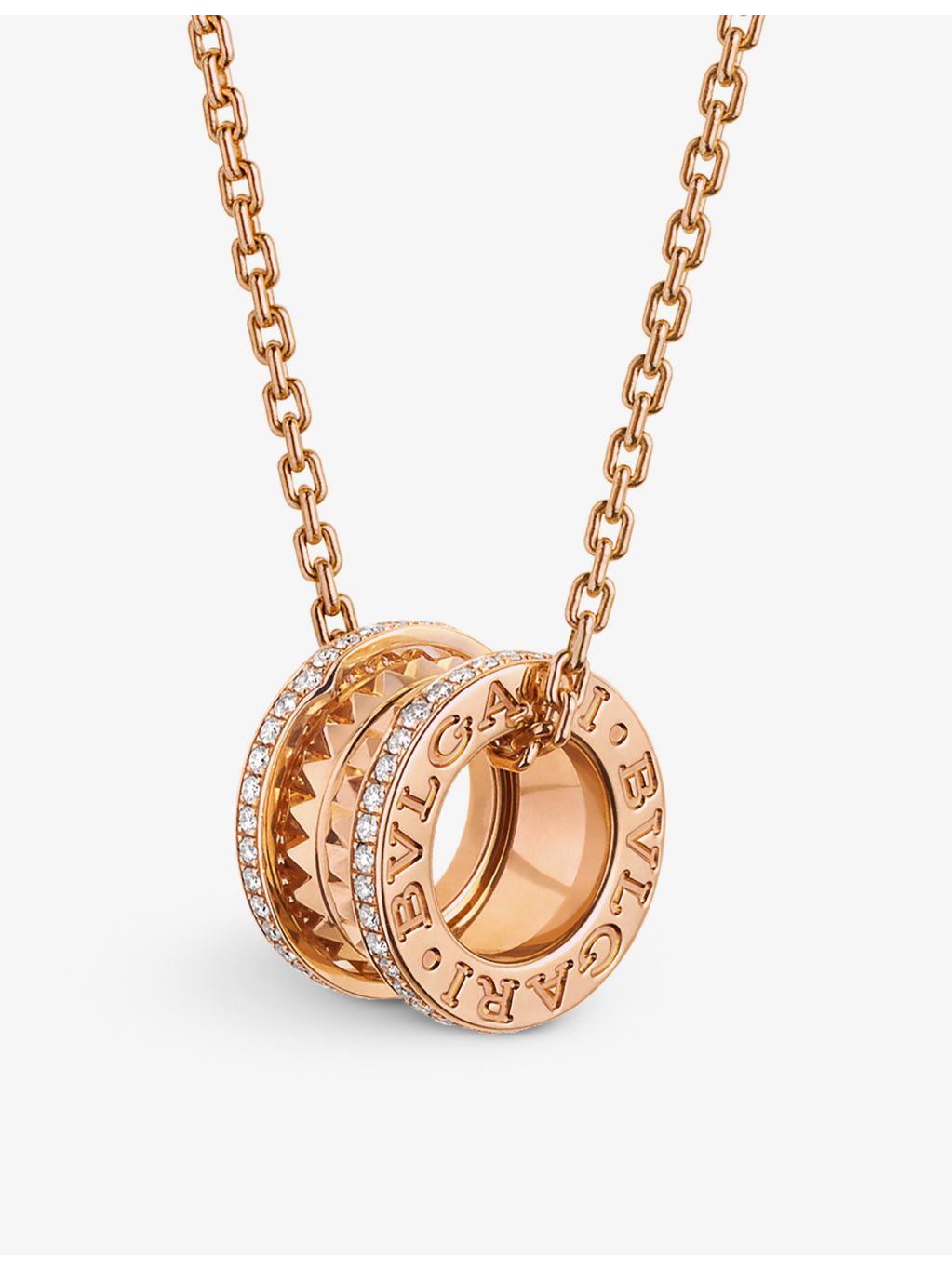 Bvlgari 18ct rose-gold diamond necklace 0.38ct, UK version
