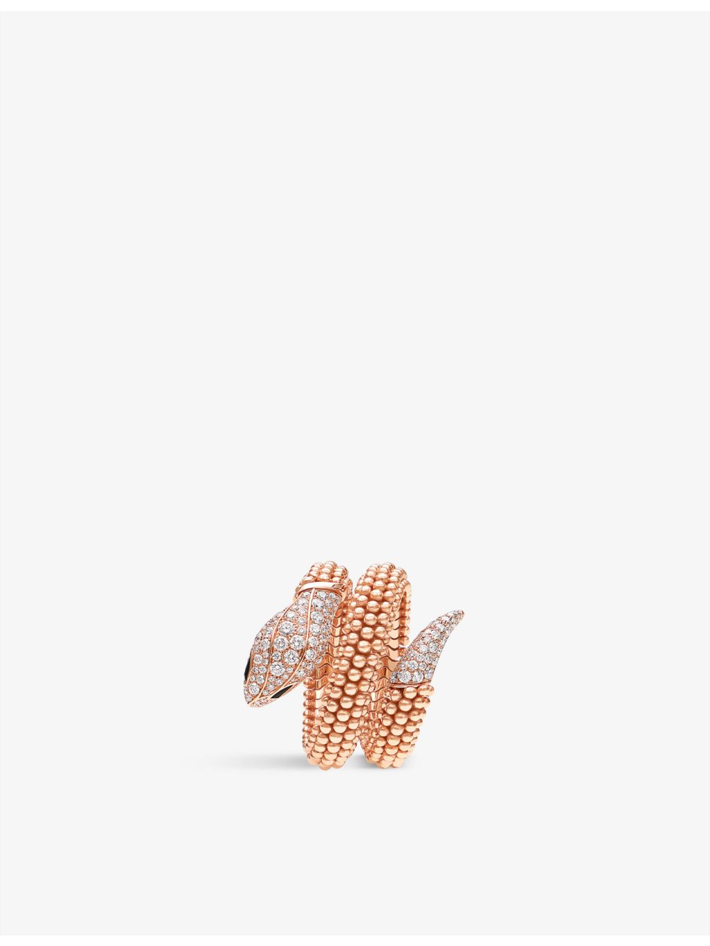 Bvlgari Serpenti ring with 18k rose gold, diamond and onyx (British brand)