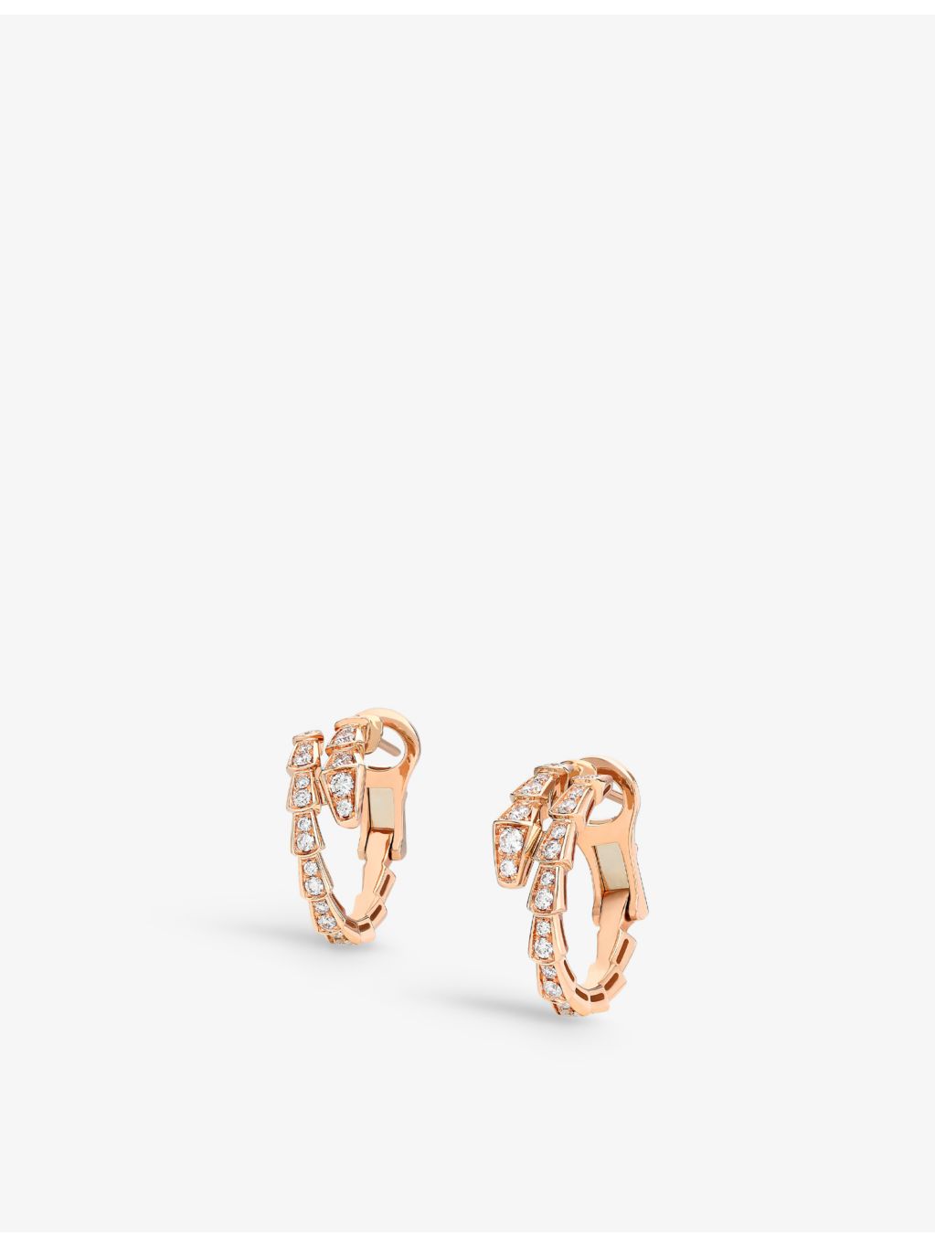 Bvlgari Serpenti Viper 18ct rose gold 0.75ct diamond earrings, UK version