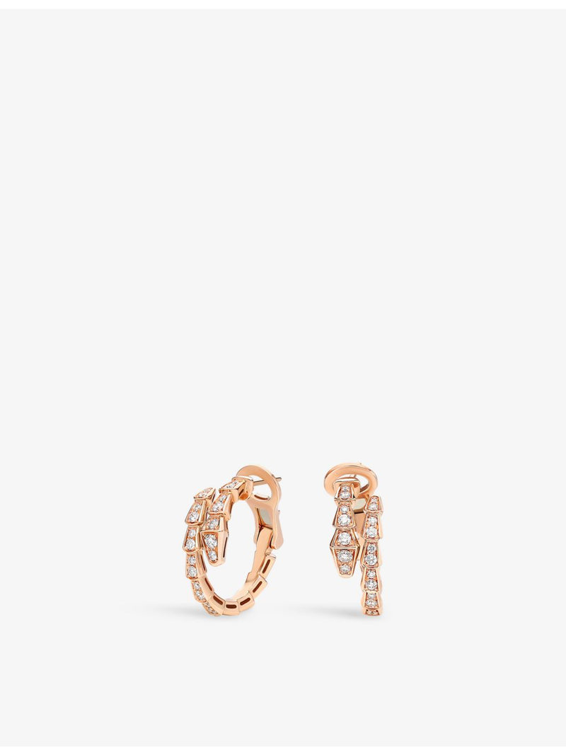 Bvlgari Serpenti Viper 18ct rose gold 0.75ct diamond earrings, UK version