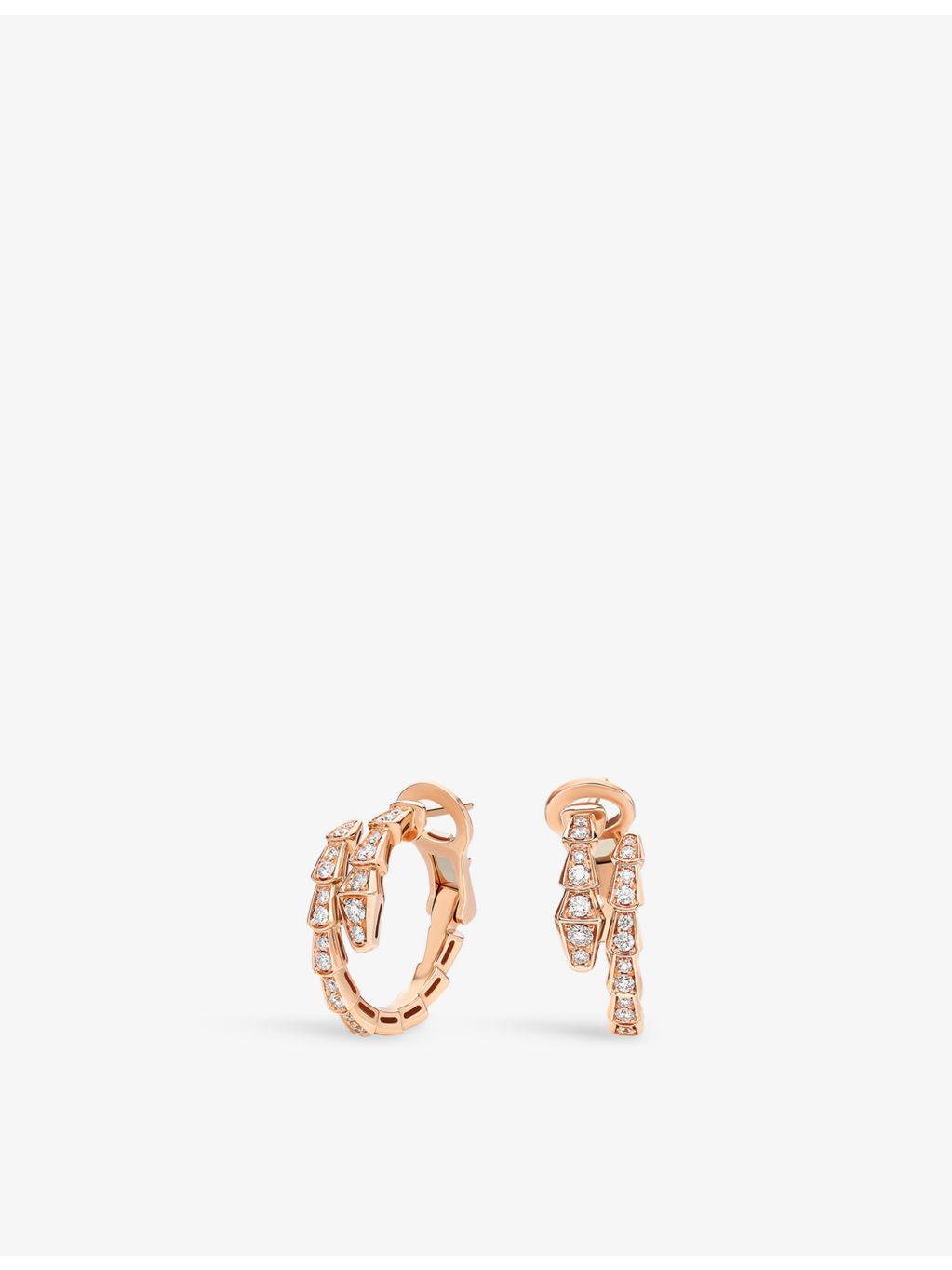 Bvlgari Serpenti Viper 18ct rose gold 0.75ct diamond earrings, UK version