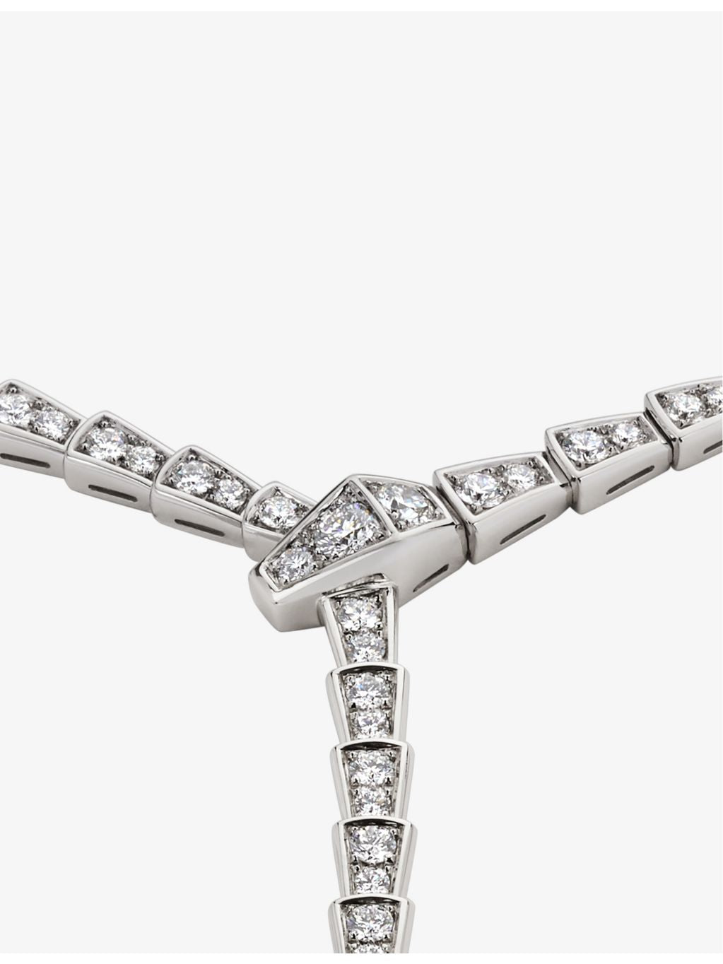Bvlgari Serpenti Viper 18ct white-gold diamond necklace 8.21 carat, imported from the UK
