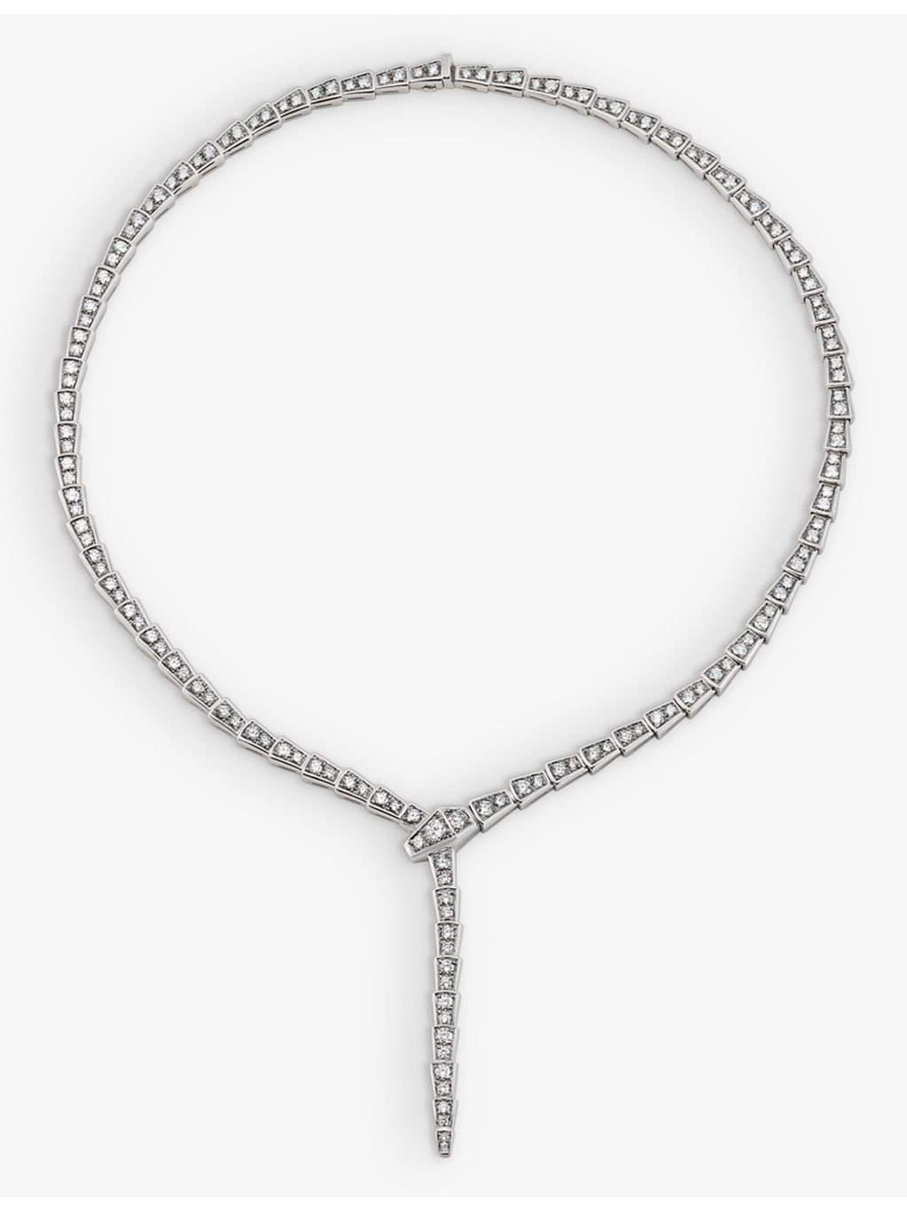 Bvlgari Serpenti Viper 18ct white-gold diamond necklace 8.21 carat, imported from the UK