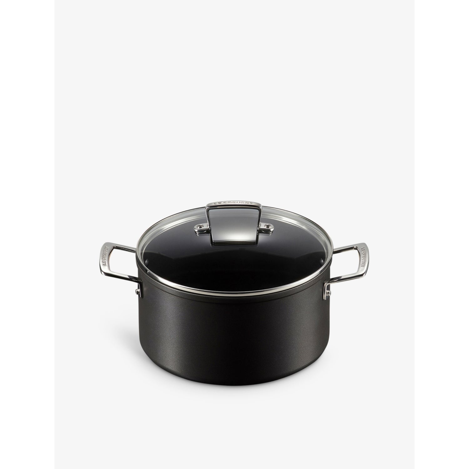 Toughened Non-Stick aluminium deep casserole pot with glass lid - 24CM