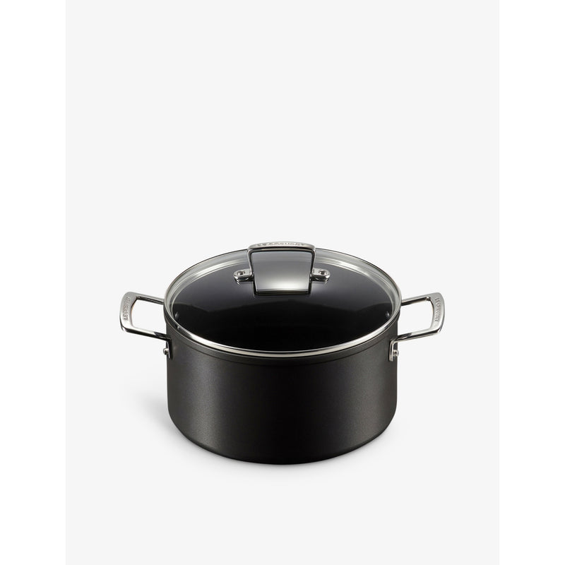 Toughened Non-Stick aluminium deep casserole pot with glass lid - 24CM