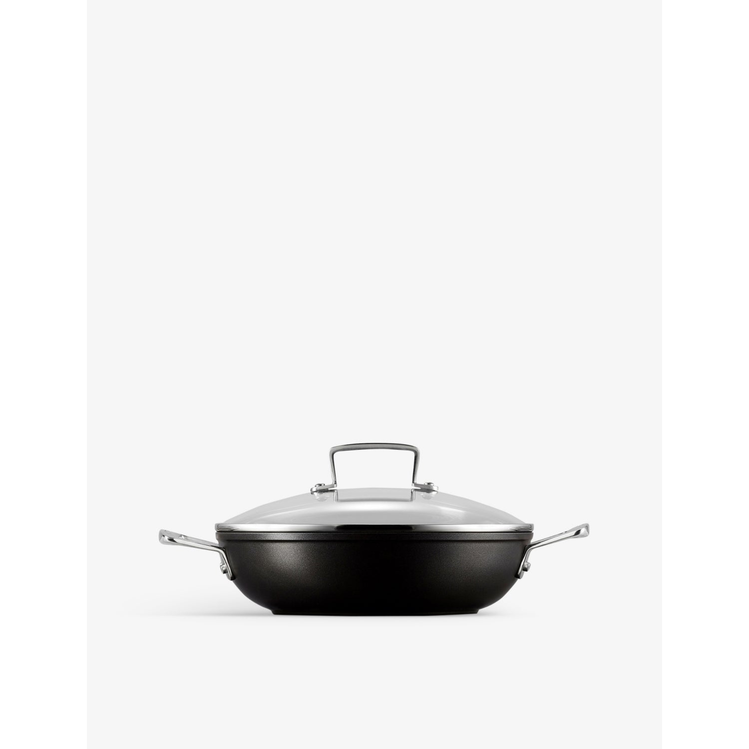 Le Creuset shallow non-stick aluminium casserole 24cm with glass lid - British product