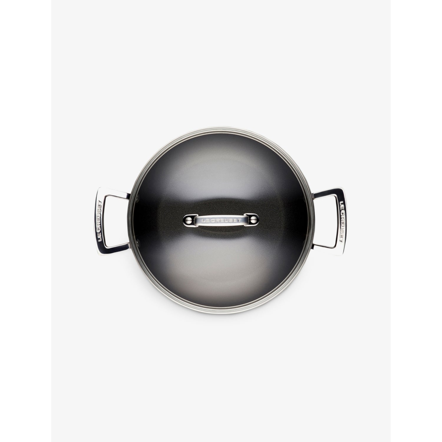 Le Creuset shallow non-stick aluminium casserole 24cm with glass lid - British product