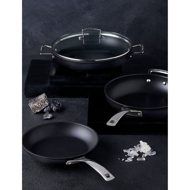 Le Creuset shallow non-stick aluminium casserole 24cm with glass lid - British product
