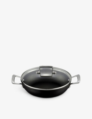 Le Creuset shallow non-stick aluminium casserole 24cm with glass lid - British product