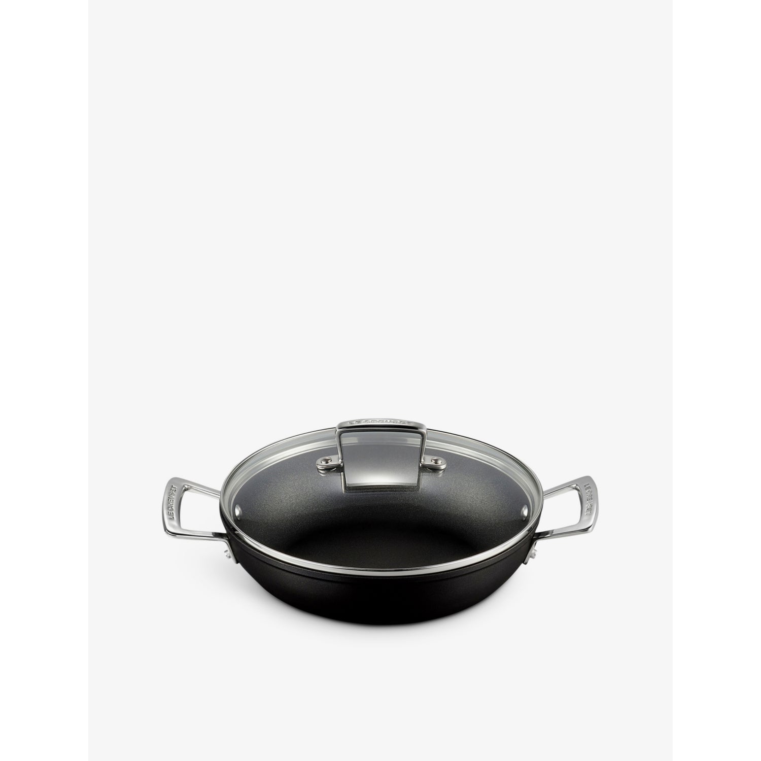 Toughened Non-Stick shalllow aluminium casserole dish with glass lid 24cm - 24CM