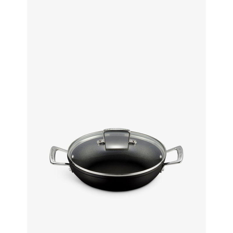 Toughened Non-Stick shalllow aluminium casserole dish with glass lid 24cm - 24CM