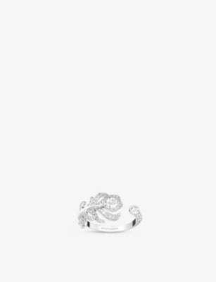 Boucheron Plume de Paon XS 18ct White-Gold Diamond Ring