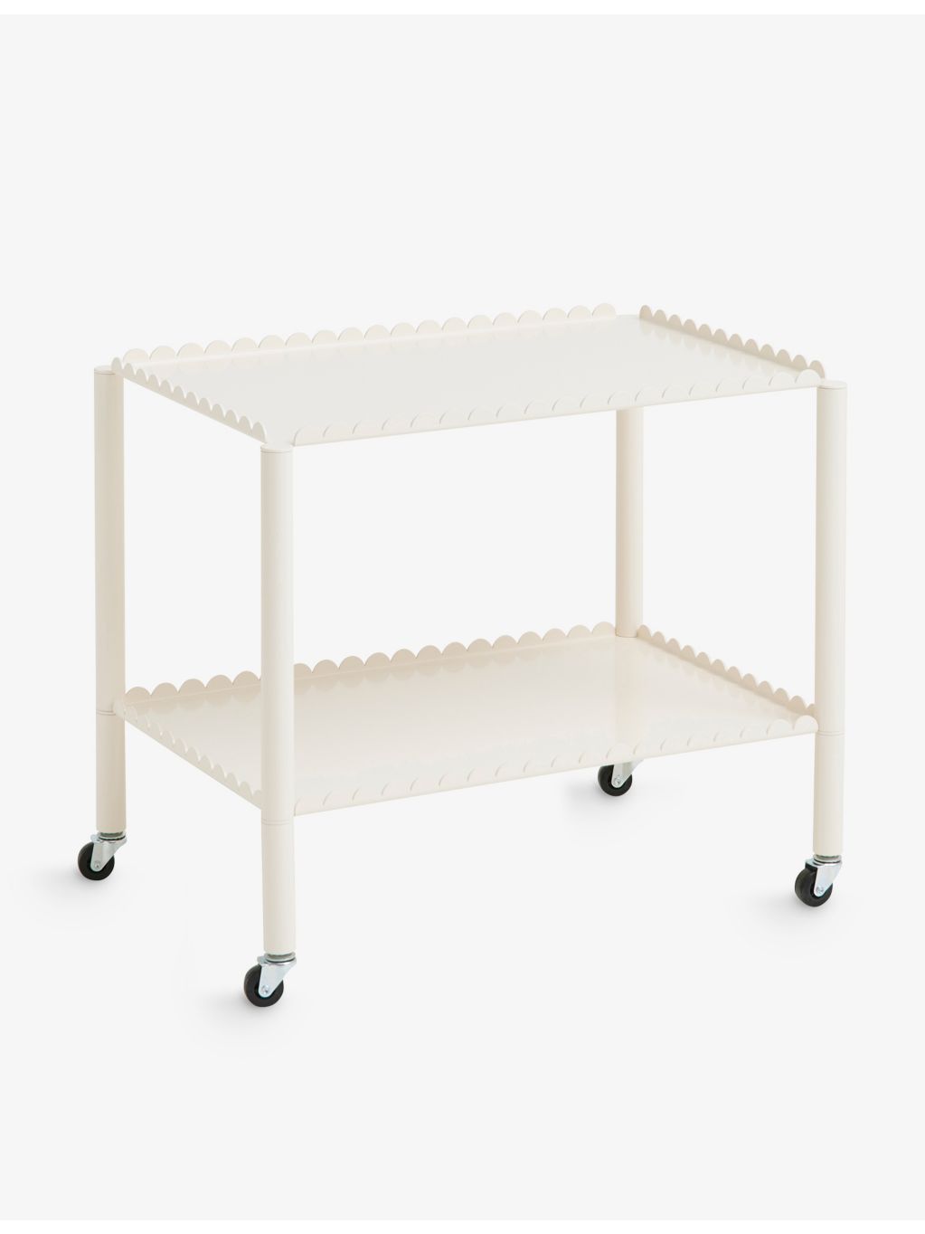 HAY Arcs scalloped-edge steel low trolley 63cm, imported from the UK