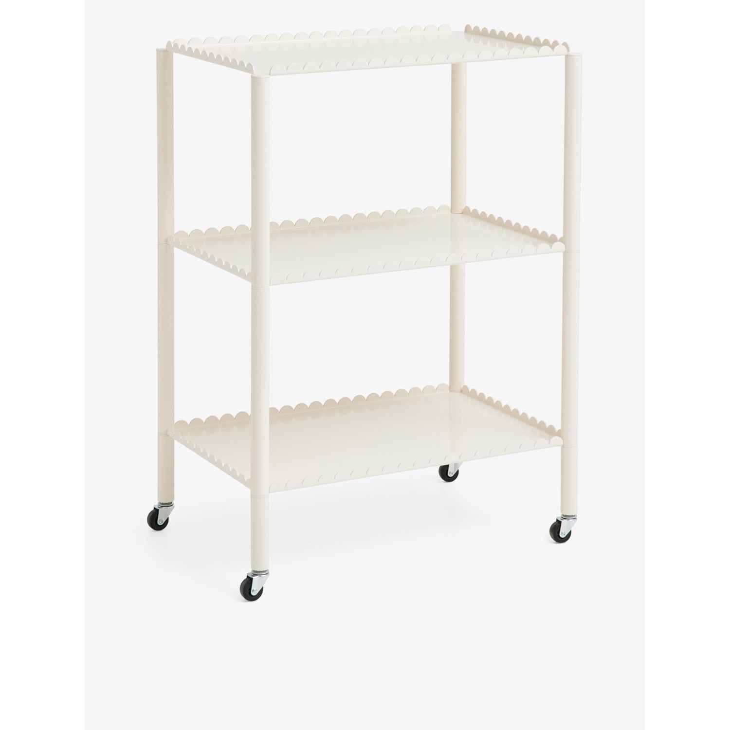 Three-tier coated-steel trolley - EGGSHELL